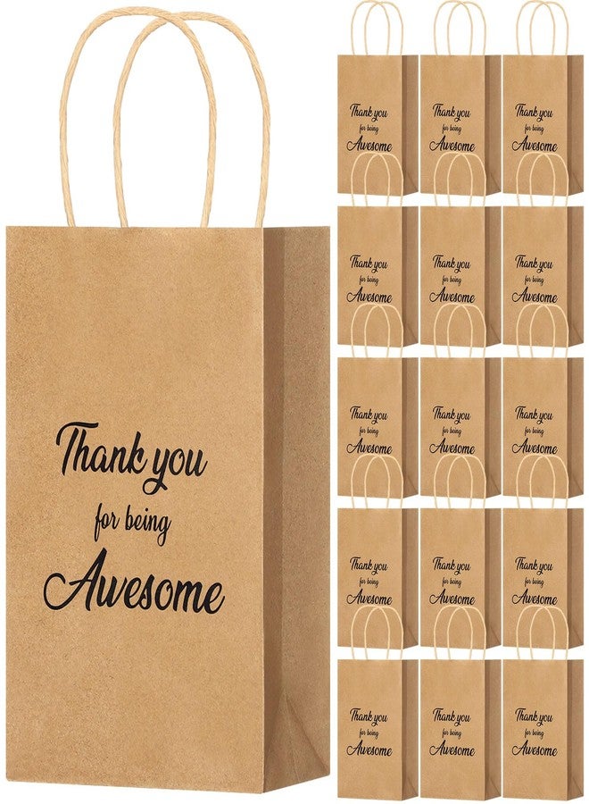 Qilery 18 Pcs Kraft Paper Gift Bags with Handles for Employee Coworker Colleague Volunteer Teacher Nurse, Thank You for Being Awesome Gift Bags, 5. 9 x 3. 1 x 8. 3 Inches - Image 1